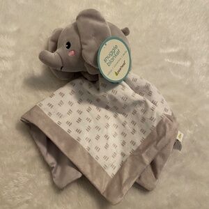 New Pearhead Elephant Grey White Plush Baby Security Blanket Lovey